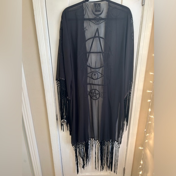 UNIF Wiccan Sheer Black Kimono Jacket - Picture 6 of 12